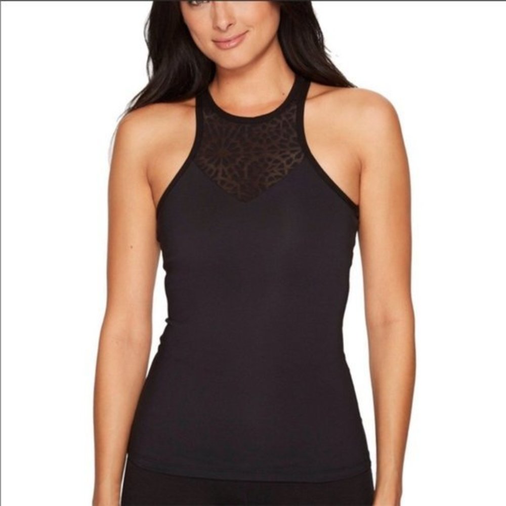 Beyond Yoga Black Lace Detail Tank Top